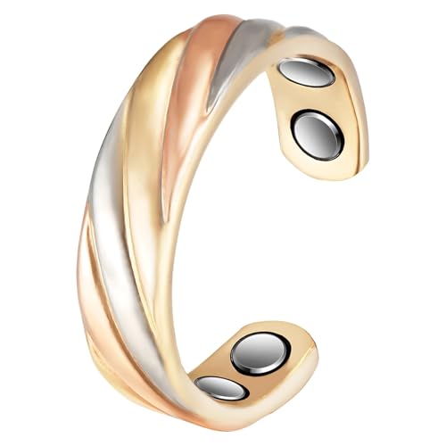 Verstellbarer Kupferring für Damen, Modeschmuck mit gedrehter Textur, offenes Design, stilvoll und ideal für den täglichen und formellen Gebrauch von yeeplant