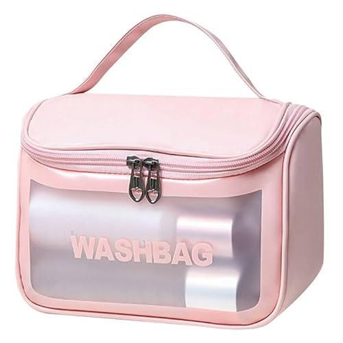Vielseitige, matte Kosmetiktasche – niedliche, einfache Damen-Make-up-Tasche aus Kunststoff mit Reißverschluss für Reisen, rose, Einheitsgröße von yeeplant