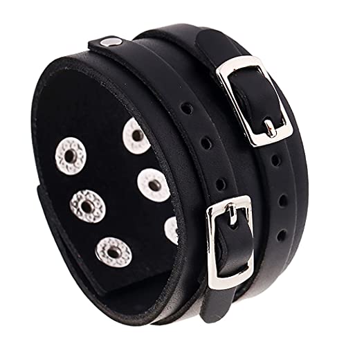 yeeplant Armreif Herren Armband Leder Kunstleder Armband Schnalle Punk Retro Manschette für Armband, PU-Leder (Kunstleder) + Legierung, Kein Edelstein von yeeplant