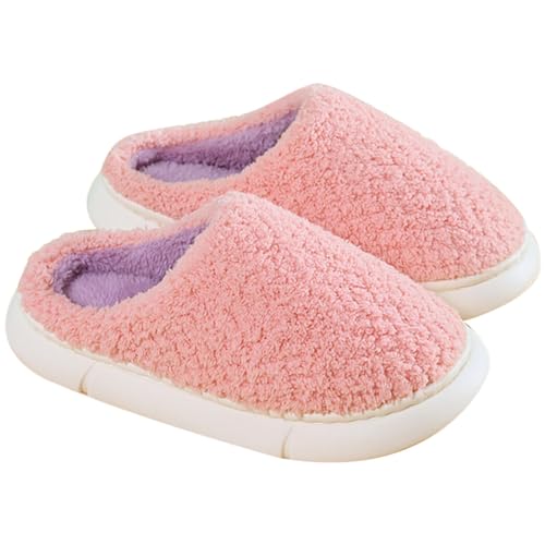 yeeplant Damen Elegante Thermo Winter Hausschuhe Plüsch Einfache rutschfeste Klassische Schuhe für Frauen Mädchen, Pink68, Einheitsgröße von yeeplant