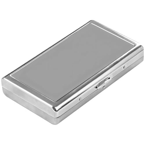 yeeplant Retro Metall Visitenkartenetui Versilbert Kreditkartenetui mit Federclip - Doppelseitig Slim Aufbewahrungsbox für Ausweis, Führerschein, Bargeld von yeeplant