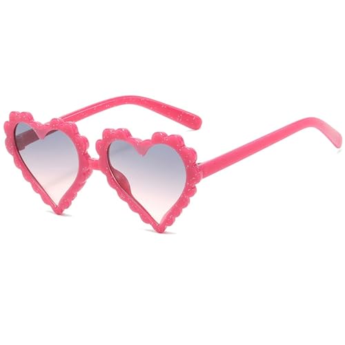 yeeplant Unisex-Kinder-Sonnenbrille in Herzform, modische Sonnenbrille, leichte Brille für Partys und Reisen, rot, Einheitsgröße von yeeplant