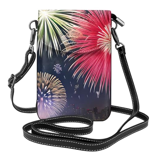 Splendid Fireworks Damen-Umhängetasche, Handy-Geldbörse mit Reißverschluss, verstellbarer Schultergurt. von yefan