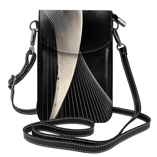 yefan Abstrakte Kurven, Damen-Umhängetasche, Handy-Geldbörse mit Reißverschluss, verstellbarer Schultergurt. von yefan
