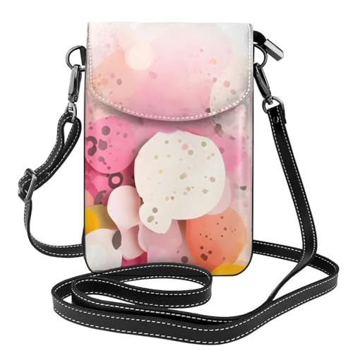 yefan Color Fragment Paper Damen-Umhängetasche, Handy-Geldbörse mit Reißverschluss, verstellbarer Schultergurt. von yefan