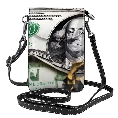 yefan Damen-Umhängetasche mit Geldschein-Muster, Handy-Geldbörse und Schultertasche, verstellbarer Schultergurt. von yefan