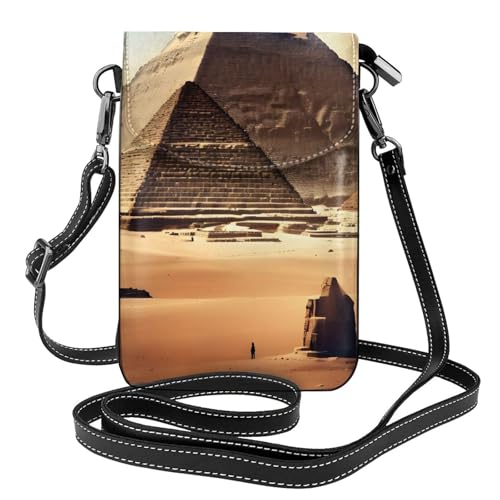 yefan Dreaming Of The Pyramids Of Khufu Damen-Umhängetasche, Handy-Geldbörse mit Reißverschluss, Schultertasche, verstellbarer Schultergurt. von yefan