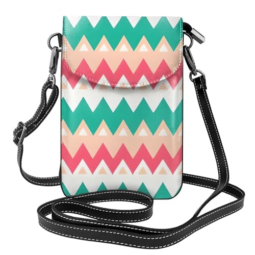 yefan Farbkurve Ripple Chart Damen Crossbody Tasche Reißverschluss Handy Geldbörse & Schulterhandtasche Verstellbarer Schultergurt von yefan