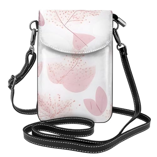 yefan Handbemalte Damen-Crossbody-Tasche mit Blumenmuster und Reißverschluss, Handy-Geldbörse und Schulter-Handtasche, verstellbarer Schultergurt. von yefan