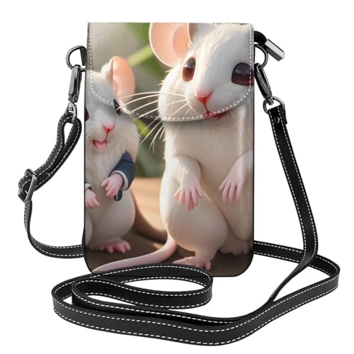 yefan Mutter und Kind Ratten Damen Crossbody Tasche, Reißverschluss Handy Geldbörse & Schulterhandtasche, verstellbarer Schultergurt. von yefan