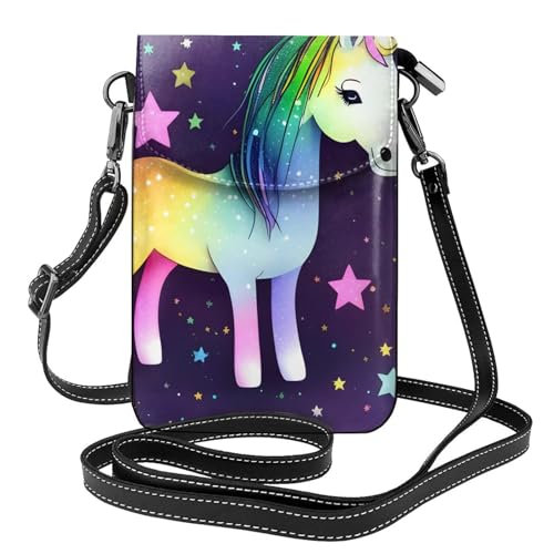 yefan One-Horse Star Damen-Umhängetasche, Handy-Geldbörse mit Reißverschluss, verstellbarer Schultergurt. von yefan