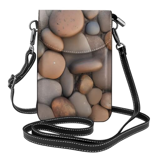yefan Pebbles In The Beach Damen-Umhängetasche, Handy-Geldbörse mit Reißverschluss, Schultertasche, verstellbarer Schultergurt. von yefan