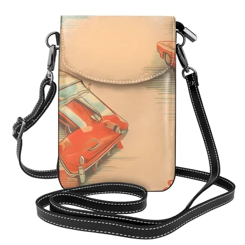 yefan Poster Auto Damen Crossbody Tasche Reißverschluss Handy Geldbörse & Schulterhandtasche Verstellbarer Schultergurt von yefan
