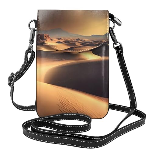 yefan Sahara Desert Damen-Umhängetasche, Handy-Geldbörse mit Reißverschluss, verstellbarer Schultergurt. von yefan