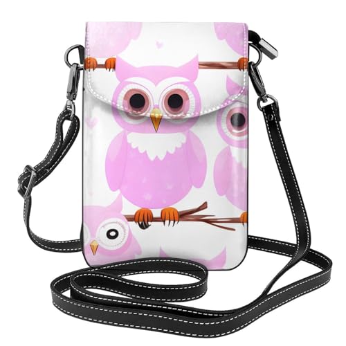 yefan Süße Eule Damen-Umhängetasche, Handy-Geldbörse mit Reißverschluss, verstellbarer Schultergurt. von yefan