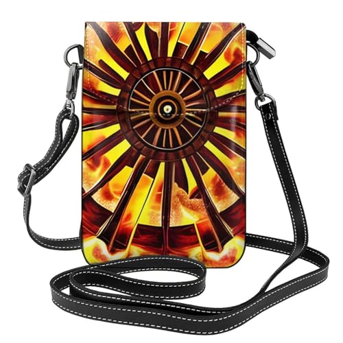 yefan Turning The Flame Damen-Umhängetasche, Handy-Geldbörse mit Reißverschluss, verstellbarer Schultergurt. von yefan