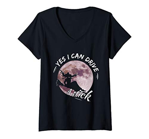 Damen yes i can drive a stick T-Shirt mit V-Ausschnitt Damen yes i can drive a stick T-Shirt mit V-Ausschnitt von yes i can drive a stick