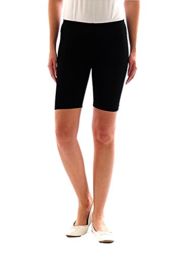 YESET Damen Sport Shorts Hotpants Sportshorts Radler Kurze Leggings Baumwolle schwarz L von YESET