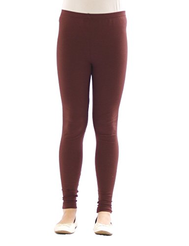 YESET Kinder Mädchen Leggings lang Blickdicht aus Baumwolle Hose Jungen Braun 110 von YESET