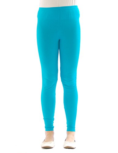 YESET Kinder Mädchen Leggings lang Blickdicht aus Baumwolle Hose Jungen Türkis 104 von YESET