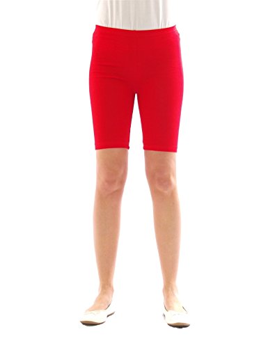 YESET Kinder Shorts Sport Pants Sportshorts Kurze Leggings aus Baumwolle Jungen Mädchen rot 134 von YESET