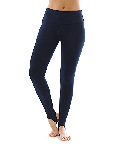 YESET Thermo Fleece hoher Bund mit Steg Leggings Baumwolle Leggins dunkelblau L von YESET