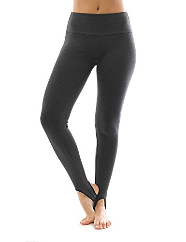 YESET Thermo Fleece hoher Bund mit Steg Leggings Baumwolle Leggins dunkelgrau L von YESET