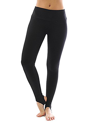 YESET Thermo Fleece hoher Bund mit Steg Leggings Baumwolle Leggins schwarz M von YESET