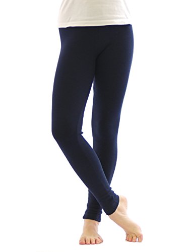 YESET Thermo Leggings Leggins Hose lang aus Baumwolle Fleece warm dick weich dunkelblau L von YESET