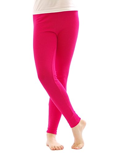 YESET Thermo Leggings Leggins Hose lang aus Baumwolle Fleece warm dick weich pink XL von YESET