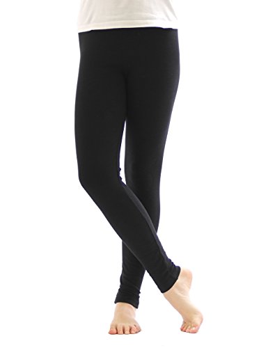 YESET Thermo Leggings Leggins Hose lang aus Baumwolle Fleece warm dick weich schwarz L von YESET