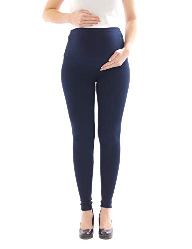 YESET Umstandsleggings Thermo Fleece innen Hose lang Baumwolle Umstand-Leggings dunkelblau L von YESET