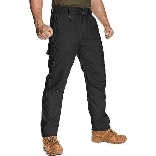 yeyity Cargohose Herren Ripstop Militär Taktische Hose Stretch Outdoor Hosen für Herren Leichte Arbeitshose Männer Wandernhose(9923,Black,30) von yeyity