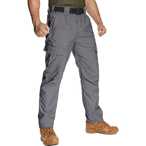 yeyity Cargohose Herren Ripstop Militär Taktische Hose Stretch Outdoor Hosen für Herren Leichte Arbeitshose Männer Wandernhose(9923,Grey,34) von yeyity