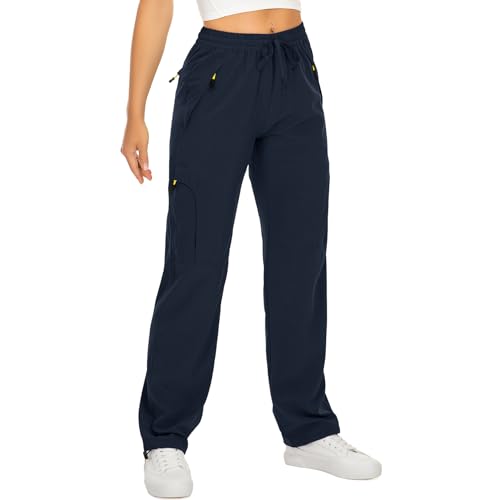 yeyity Wanderhose Damen Atmungsaktiv Cargohose Leichter Quick Dry Outdoorhose UV-Schutz Trekkinghose Funktionshose Jogginghose(6608,Blue,XL) von yeyity