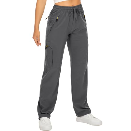 yeyity Wanderhose Damen Atmungsaktiv Cargohose Leichter Quick Dry Outdoorhose UV-Schutz Trekkinghose Funktionshose Jogginghose(6608,Dark Grey,S) von yeyity