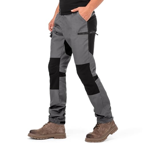 yeyity Wanderhose Herren Outdoor Hosen Robust Atmungsaktiv Langlebig Taktische Hose Arbeitshosen Männer zum Outdoor-Aktivitäten und Außenarbeiten(9925, hellgrau,M) von yeyity