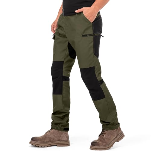 yeyity Wanderhose Herren Outdoor Hosen Robust Atmungsaktiv Langlebig Taktische Hose Arbeitshosen Männer zum Outdoor-Aktivitäten und Außenarbeiten(9925,Amy Grün,2XL) von yeyity