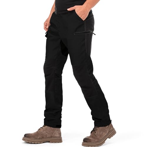 yeyity Wanderhose Herren Outdoor Hosen Robust Atmungsaktiv Langlebig Taktische Hose Arbeitshosen Männer zum Outdoor-Aktivitäten und Außenarbeiten(9925,Schwarz,M) von yeyity