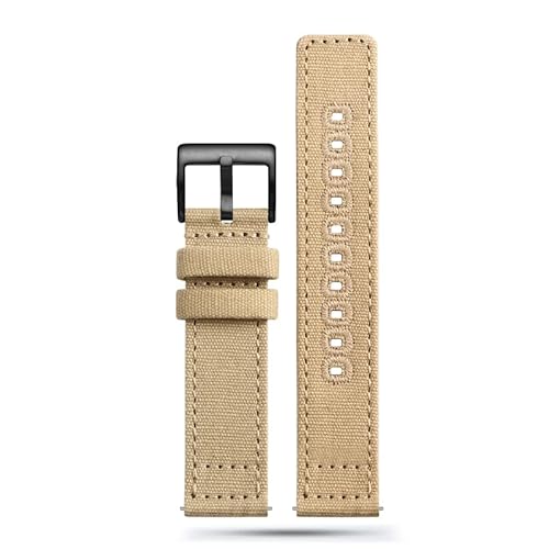 yeziu Armeegrünes Nylon-Armband für Hamilton Khaki Field H70605731 H70605993 Uhrenarmband aus Segeltuch(Khaki black buckle,18mm) von yeziu