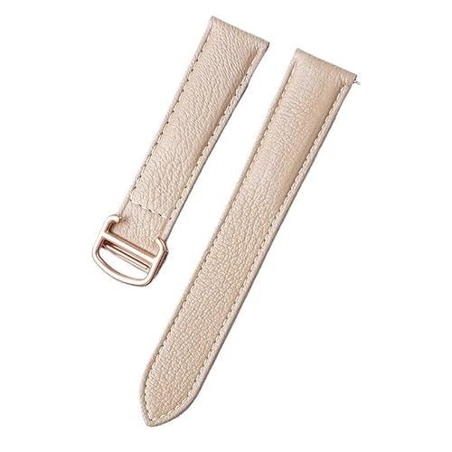 yeziu Echtes Leder Uhrenarmband Für Cartier Tank London Key Uhrenarmband(Cream color rose,18mm) von yeziu