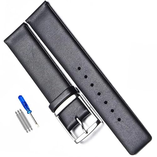 yeziu Echtes Leder Uhrenarmband für CK K2G211 K2G231 K2Y211 K2Y231 Armband Herren und Damen Armband(Blacks,18mm) von yeziu