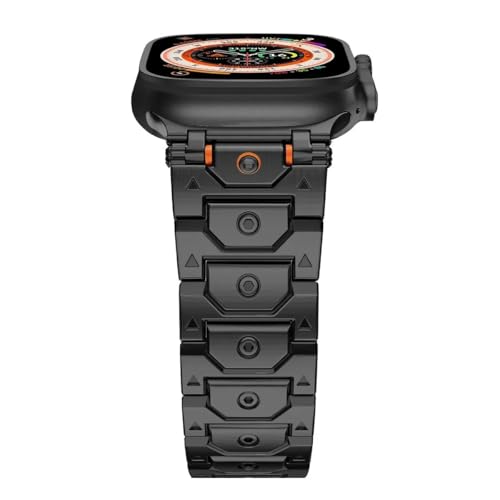 yeziu Edelstahl-Uhrenarmband für Apple Watch Ultra 2, Metall-Uhrenarmband für die iWatch-Serie 10/9/8/7/6/5/4/se, verstellbares Armband(Black,S10 42mm) von yeziu