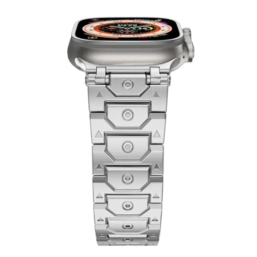 yeziu Edelstahl-Uhrenarmband für Apple Watch Ultra 2, Metall-Uhrenarmband für die iWatch-Serie 10/9/8/7/6/5/4/se, verstellbares Armband(Silver,42mm 44mm 45mm 49mm) von yeziu