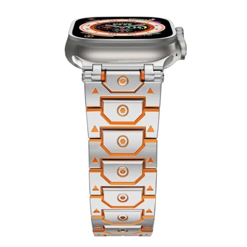 yeziu Edelstahl-Uhrenarmband für Apple Watch Ultra 2, Metall-Uhrenarmband für die iWatch-Serie 10/9/8/7/6/5/4/se, verstellbares Armband(Silver O,42mm 44mm 45mm 49mm) von yeziu