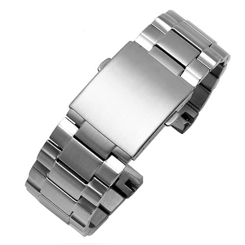 yeziu Edelstahl-Uhrenarmband für Diesel DZ4318 DZ4323 DZ4283 DZ4309, gebogenes Armband aus massivem Metall(Silver) von yeziu