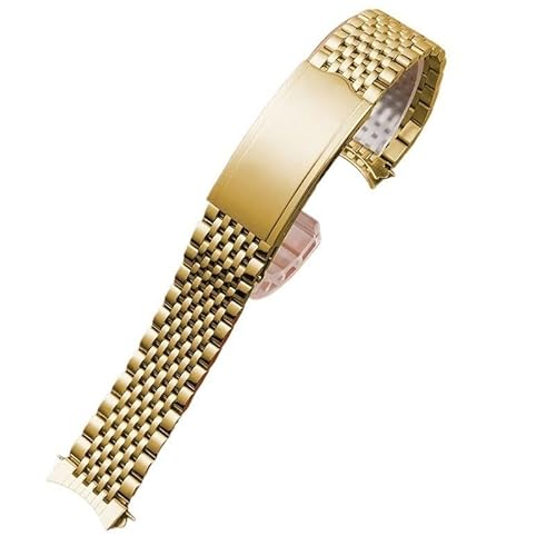 yeziu Edelstahl-Uhrenarmband für Omega De Ville Seamaster Uhren, Stahlband(Gold,19mm) von yeziu