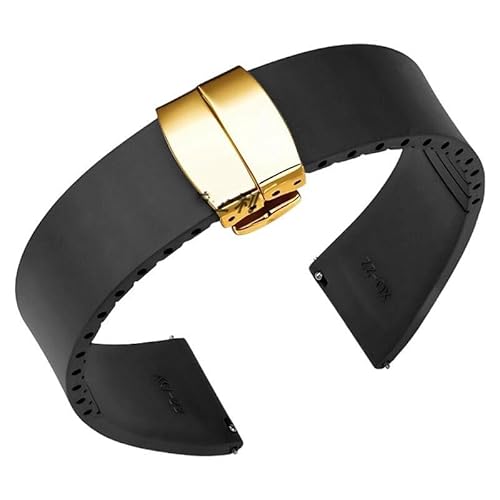 yeziu Fluorelastomer FKM Uhrenarmbänder Für Omega Uhrenarmband Armband Für Cartier(Blackg,20mm) von yeziu