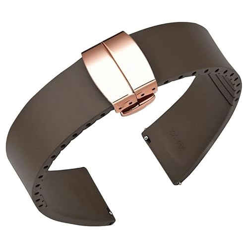 yeziu Fluorelastomer FKM Uhrenarmbänder Für Omega Uhrenarmband Armband Für Cartier(Dark brownr,21mm) von yeziu