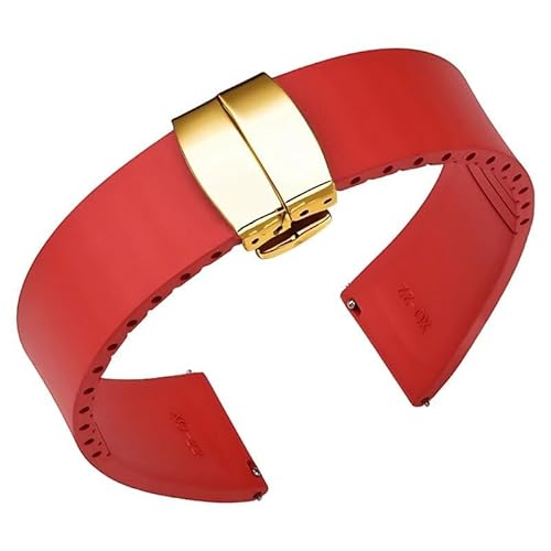 yeziu Fluorelastomer FKM Uhrenarmbänder Für Omega Uhrenarmband Armband Für Cartier(Dark redg,20mm) von yeziu